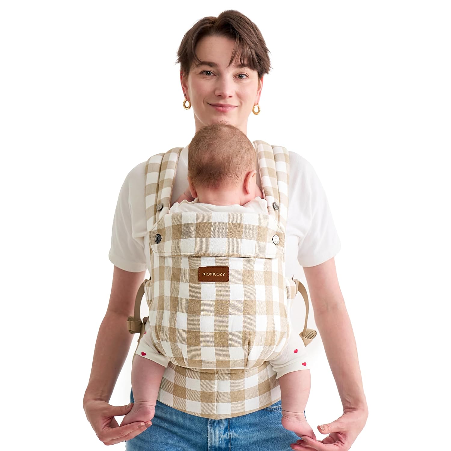 Baby Carrier - Ergonomic, Cozy and Lightweight Carrier for 7-45Lbs, Effortless to Put On, Ideal for Hands-Free Parenting, Enhanced Lumbar Support, Purehug for Infant to Toddler, Khaki