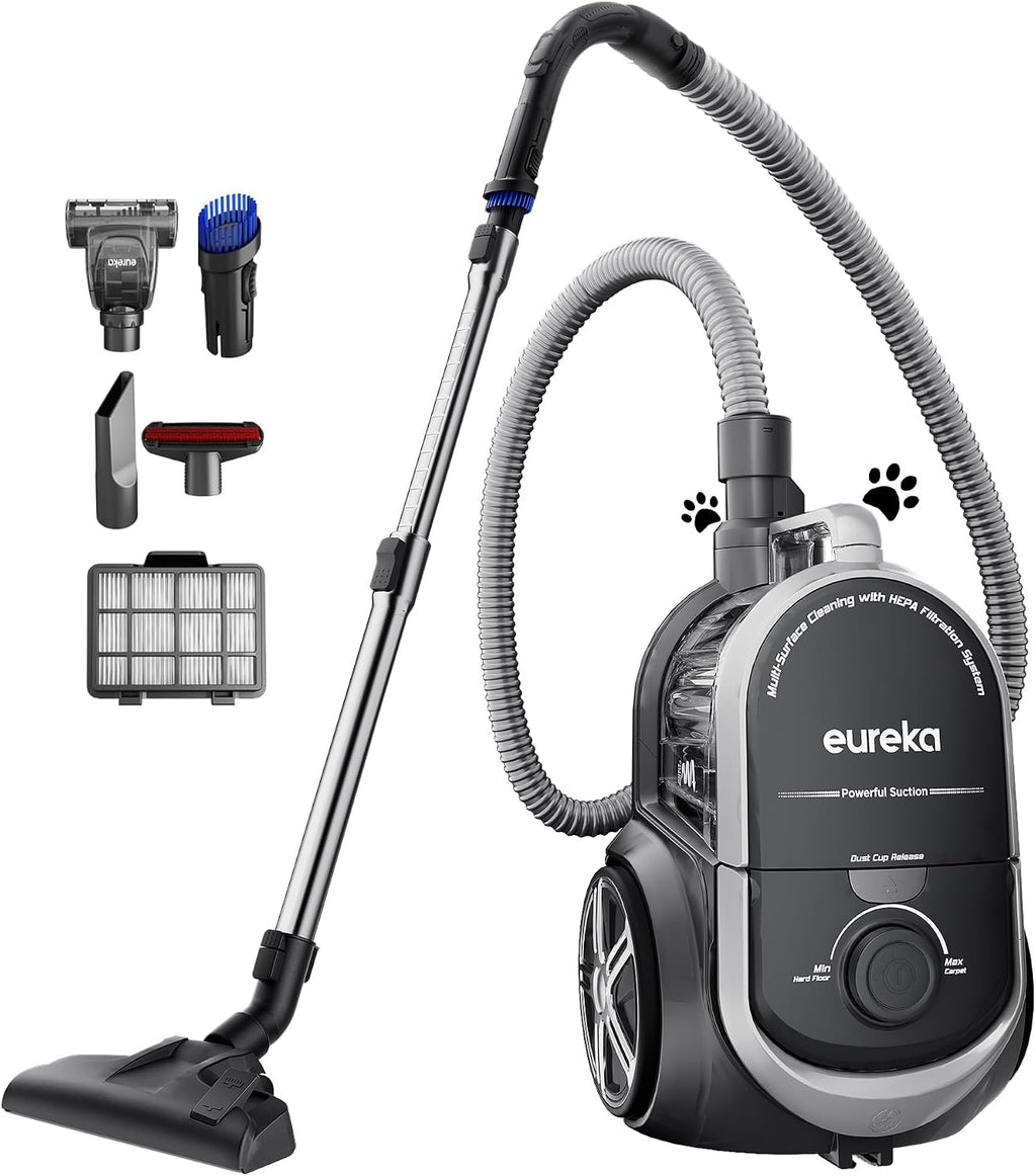 Eureka Whirlwind Bagless Canister 2.5L Vacuum Cleaner, Lightweight Vac for Carpets and Hard Floors, NEN110A, Blue