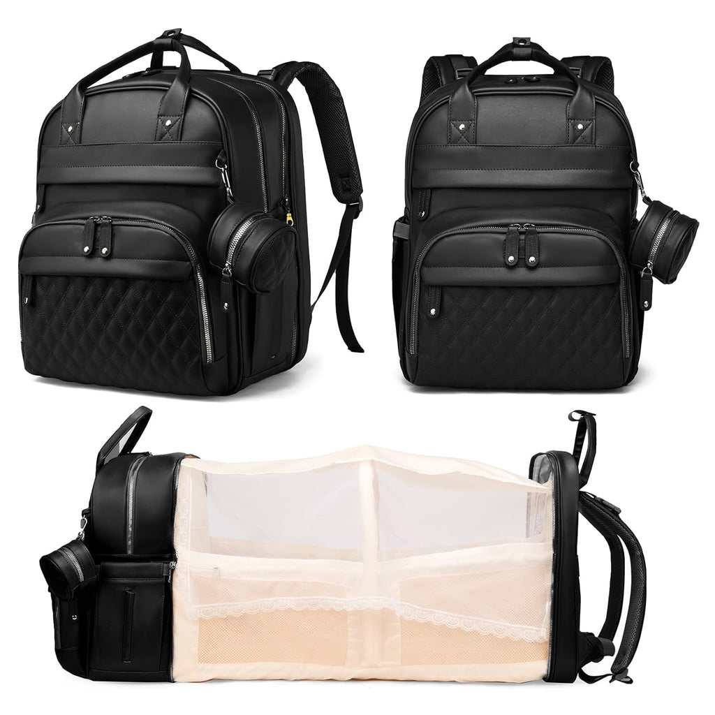 Baby Diaper Bag with Changing Station, Waterproof Diaper Bag Backpack for Moms Dads with USB Charging Port, Baby Shower Gifts, Large Capacity Diaper Backpack, Grey