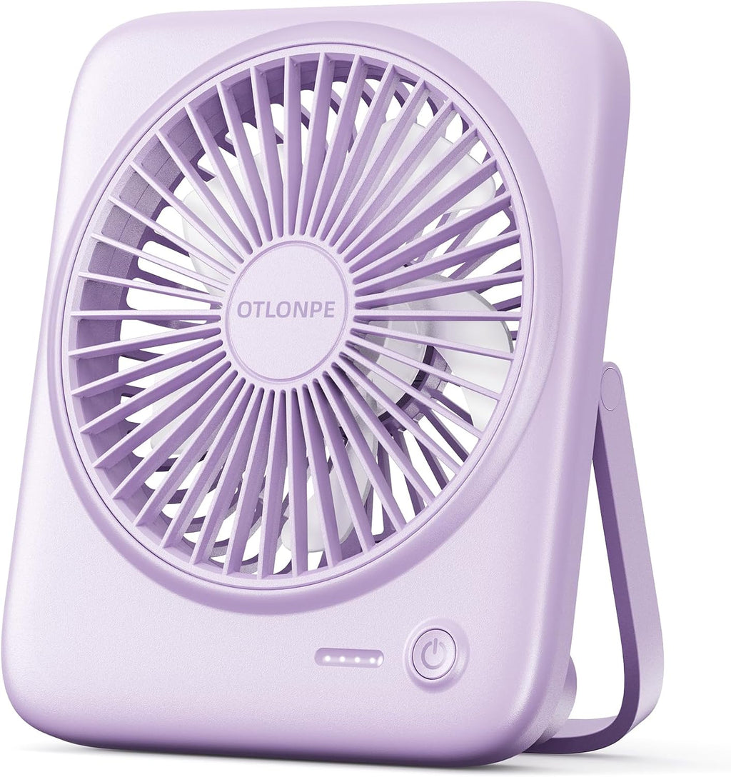 Personal Portable Desk Fan, 4000Mah Small Rechargeable Portable Fan Battery Operated & USB Powered for Travel Sleeping Bedroom Office Home Table, Cordless, Quiet, 4-Speed, 6.5 Inch (Black)