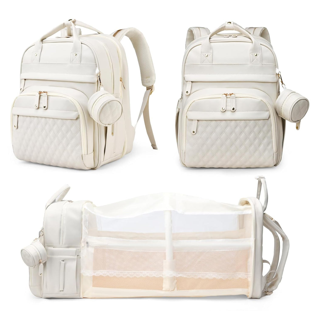Baby Diaper Bag with Changing Station, Waterproof Diaper Bag Backpack for Moms Dads with USB Charging Port, Baby Shower Gifts, Large Capacity Diaper Backpack, Grey
