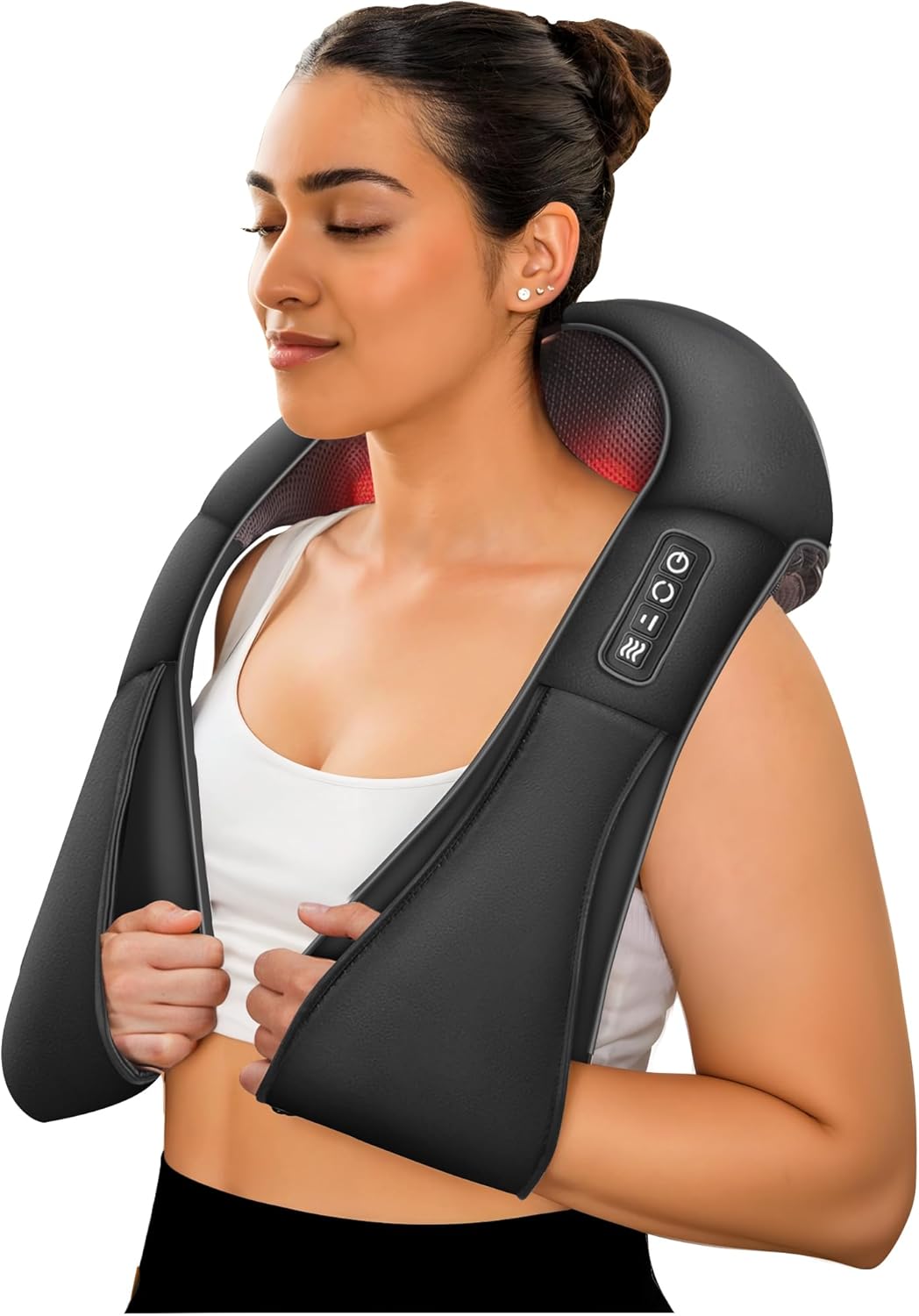 Cordless Neck Massager with Heat, 4D Kneading Shiatsu Neck and Shoulder Massager Deep Tissue, Hands-Free Straps, FSA Eligible HSA, Father Day Gift for Dad
