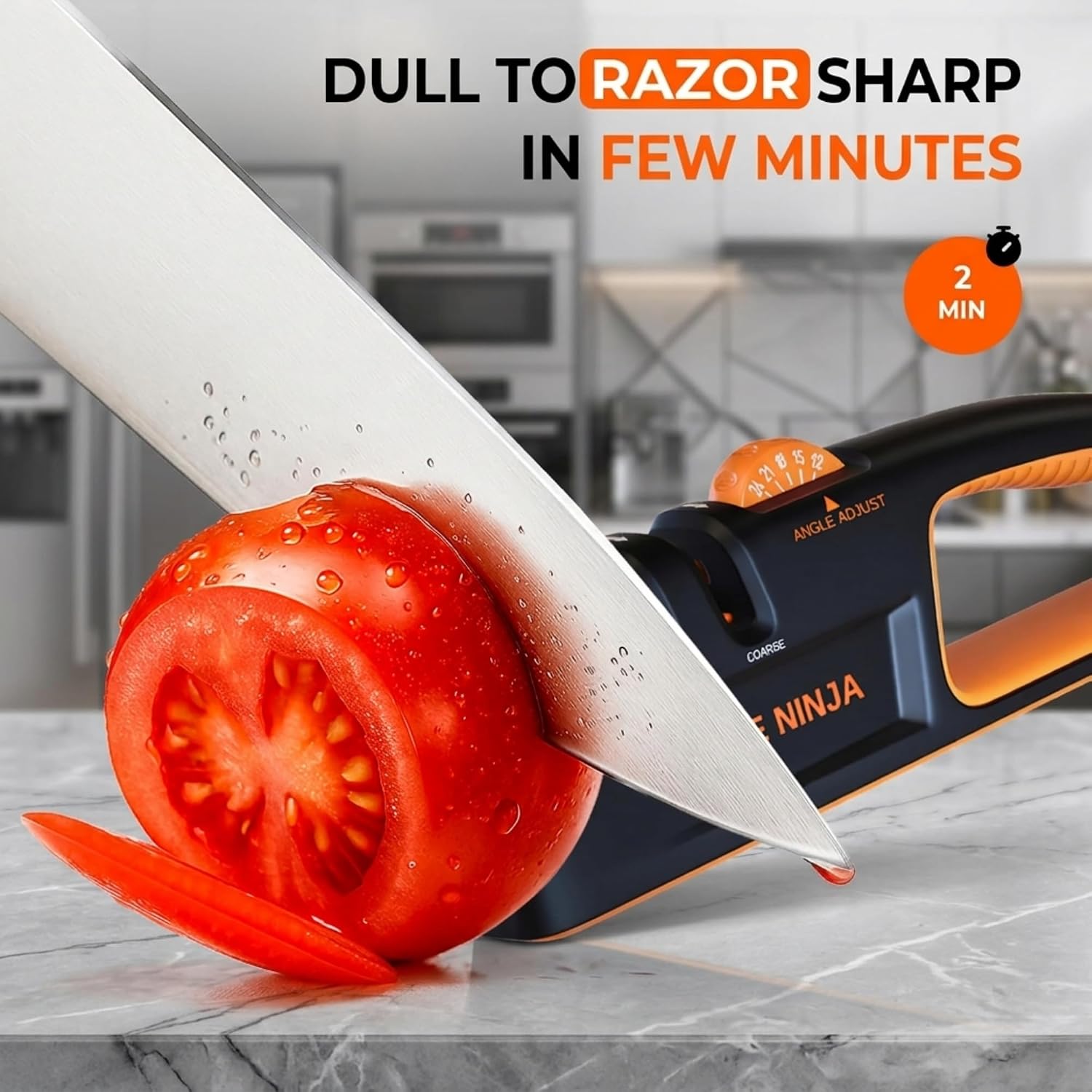 5 Precision Adjust Knife Sharpener- 3-Stage Premium Kitchen Knife Sharpener to Repair, Restore & Polish Blades by