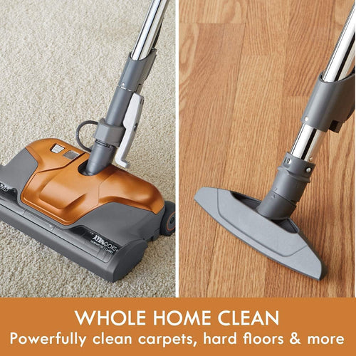 81214 200 Series Pet Friendly Lightweight Bagged Canister Vacuum with HEPA, 2 Motor System, and 3 Cleaning Tools-Orange