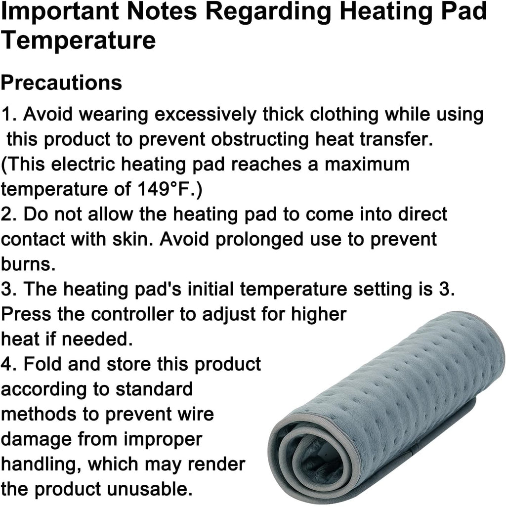 Heating Pad for Back Pain Relief, Electric Heating Pad for Period Cramps Neck Shoulders with Belt, 4 Timer 6 Heat Setting & Auto Shut Off, 12"X24"+20" Large Moist Heat Pad for Mom,Dad
