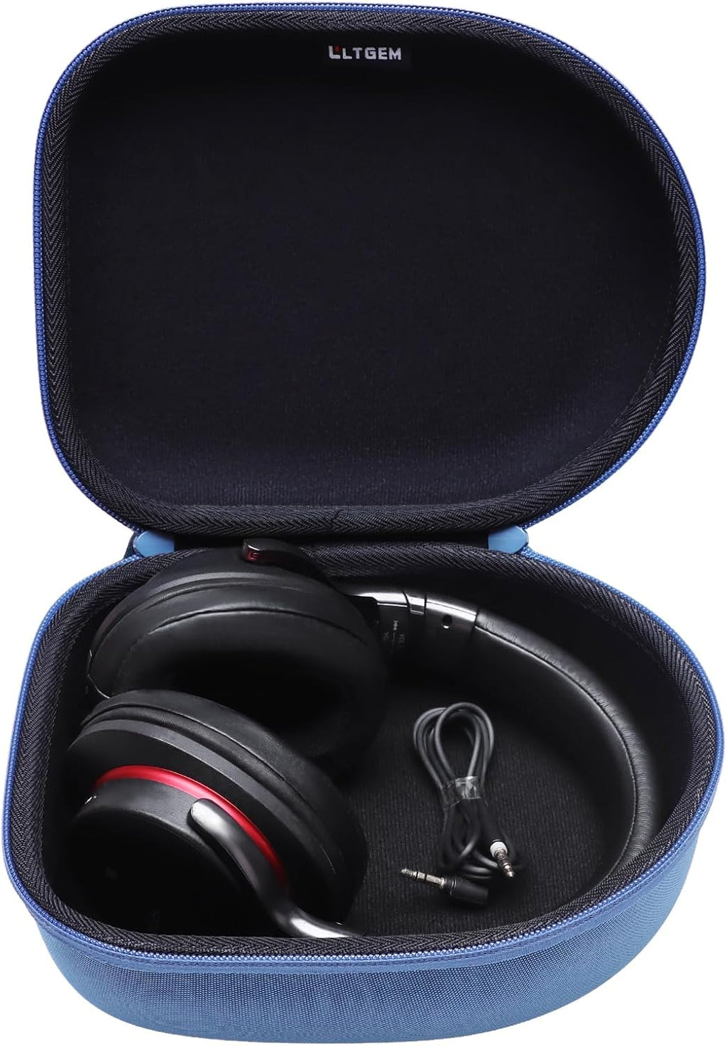 Headphone Headset Case Compatible with Audio-Technica Ath-M20X/Jbl/Raycon/Soundcore Anker/Sony/Beats/Jlab/Tozo/Logitech/Beribes/Kvidio Headphones, Large Headphone Case Hard Shell(Black+Grey)