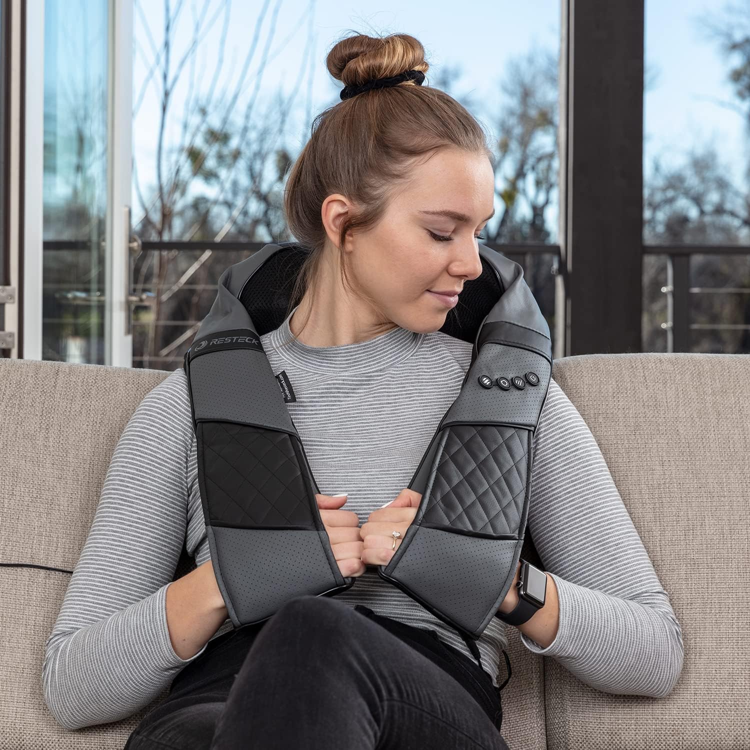 Massagers for Neck and Back with Heat - Deep Tissue 3D Kneading Pillow, Electric Shiatsu Shoulder Massage, Foot, Legs,Body - Relieve Muscle Pain - Office, Home & Car