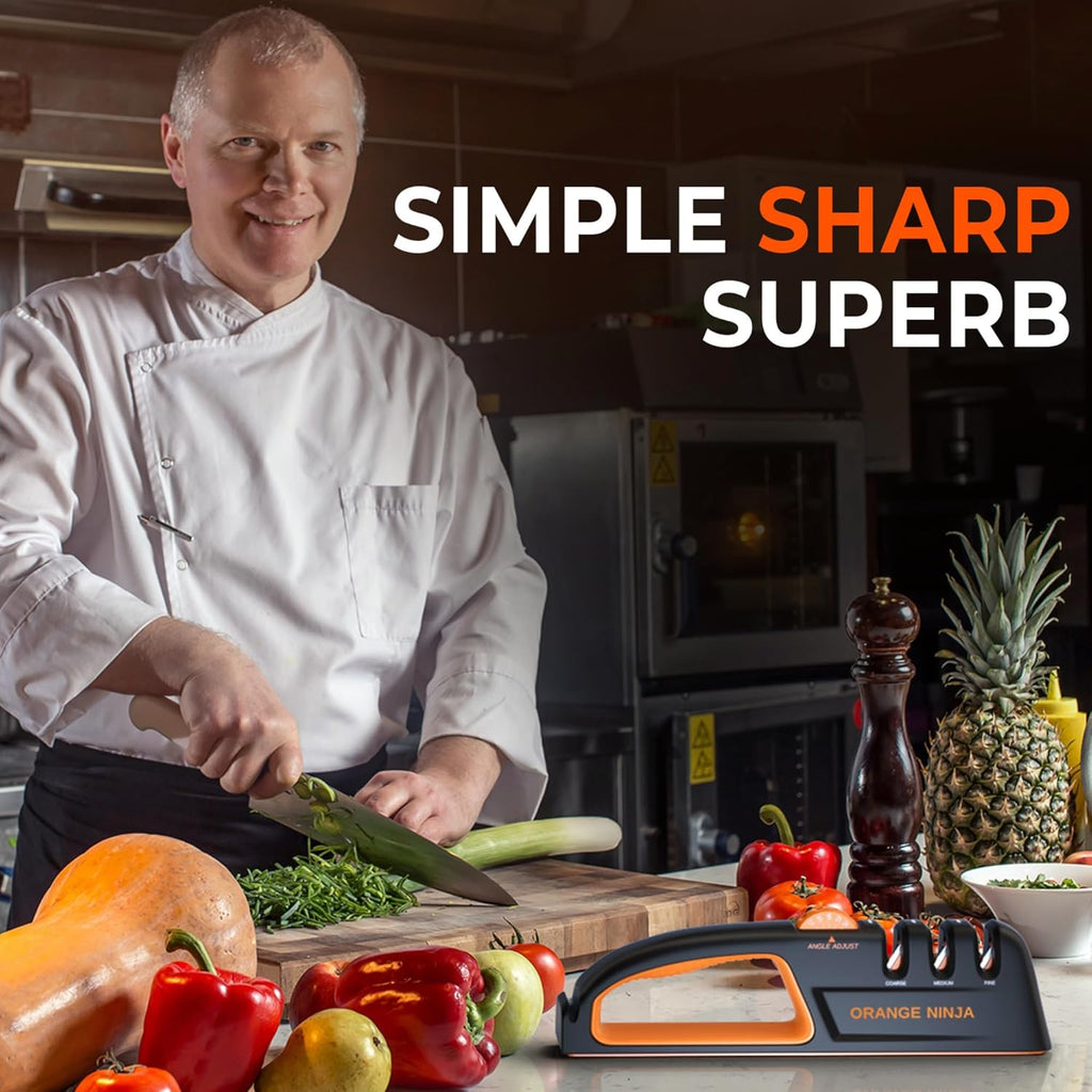 5 Precision Adjust Knife Sharpener- 3-Stage Premium Kitchen Knife Sharpener to Repair, Restore & Polish Blades by