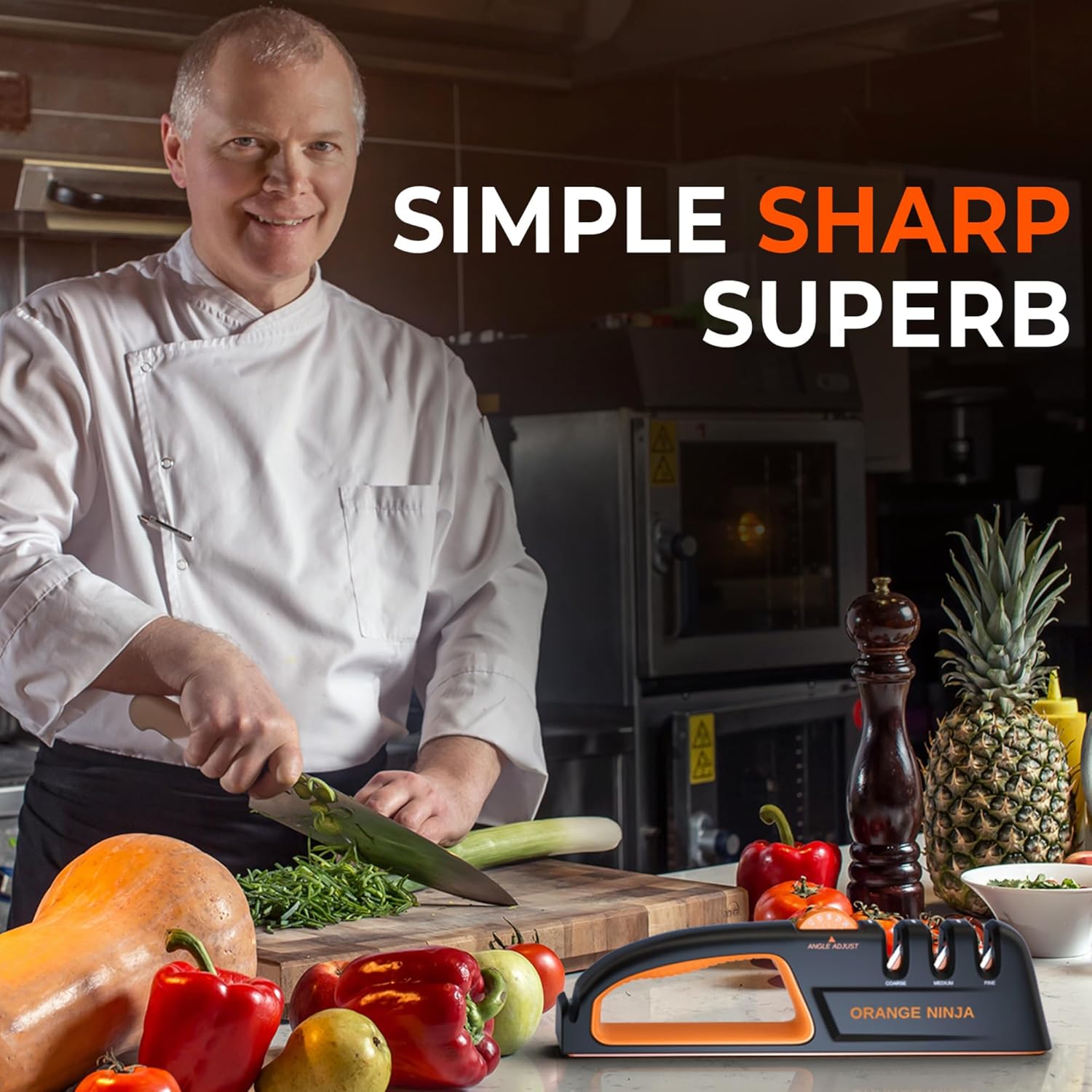 5 Precision Adjust Knife Sharpener- 3-Stage Premium Kitchen Knife Sharpener to Repair, Restore & Polish Blades by