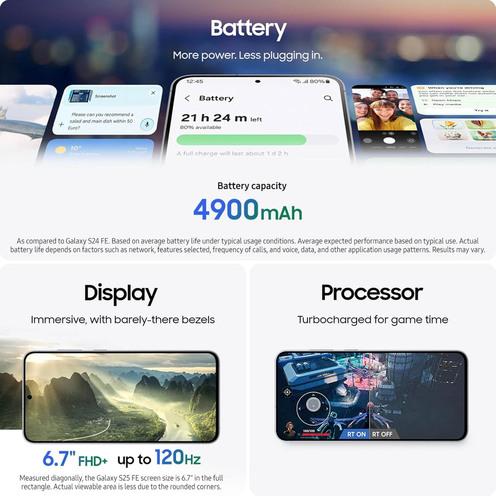 Samsung Galaxy S25 FE 128GB AI Smartphone