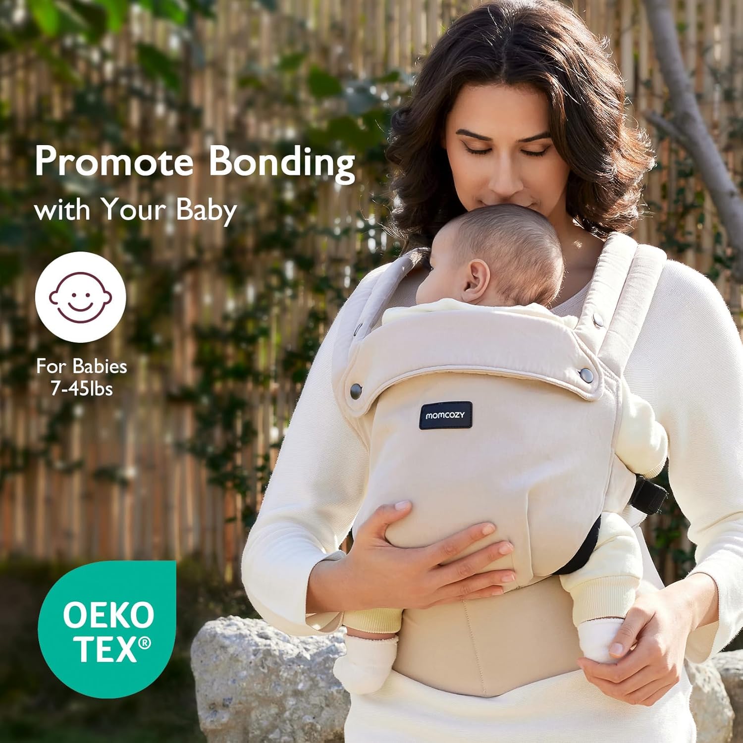 Baby Carrier - Ergonomic, Cozy and Lightweight Carrier for 7-45Lbs, Effortless to Put On, Ideal for Hands-Free Parenting, Enhanced Lumbar Support, Purehug for Infant to Toddler, Khaki