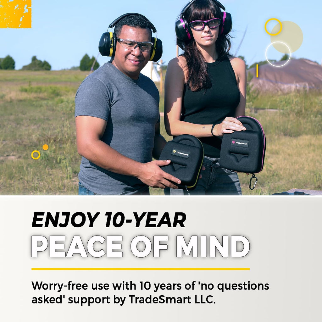 All-In-One Shooting Ear Protection - Comfort+ NRR 28 Earmuffs, Glasses & Earplugs + Carry Case