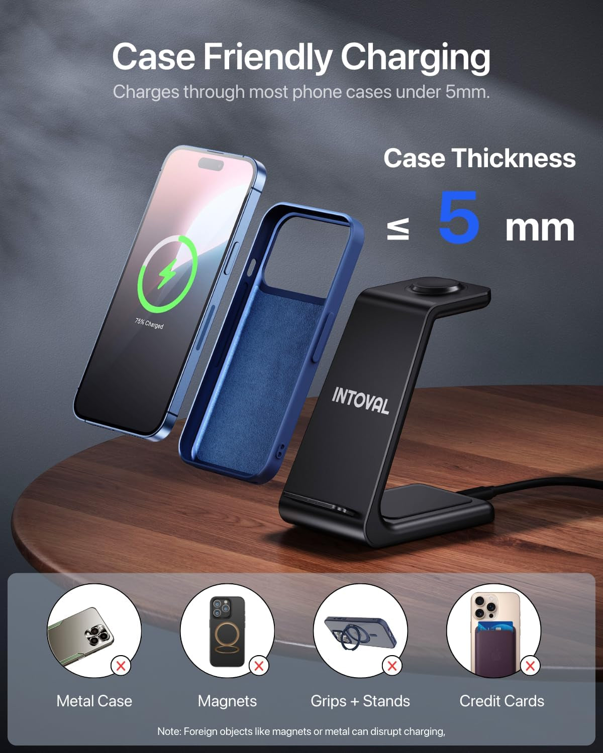 3 in 1 Wireless Charging Station for Iphone and Apple Watch,Fast Wireless Charger Stand,Compact Desk Charging Dock for Iphone17 16 15 14 13/Pro/Max, Iwatch11 10 9 Ultra/Se 3/3,Airpods