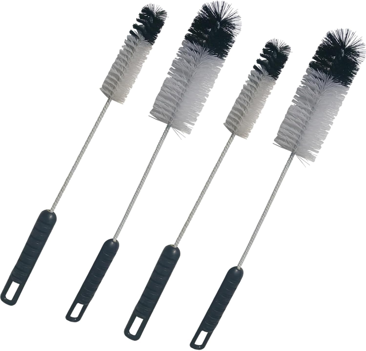 Bottle Brushes Thin Long Handle X 2, Utility Skinny Wire Cleaner Set Big Small, Bendable Flexible for Cleaning Narrow Neck Water, Beer, Wine, Baby Bottles, Pipes, Tubes, Hoses, and Flasks