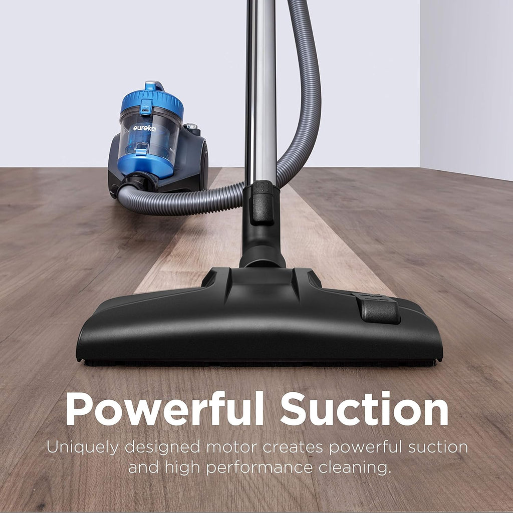 Eureka Whirlwind Bagless Canister 2.5L Vacuum Cleaner, Lightweight Vac for Carpets and Hard Floors, NEN110A, Blue