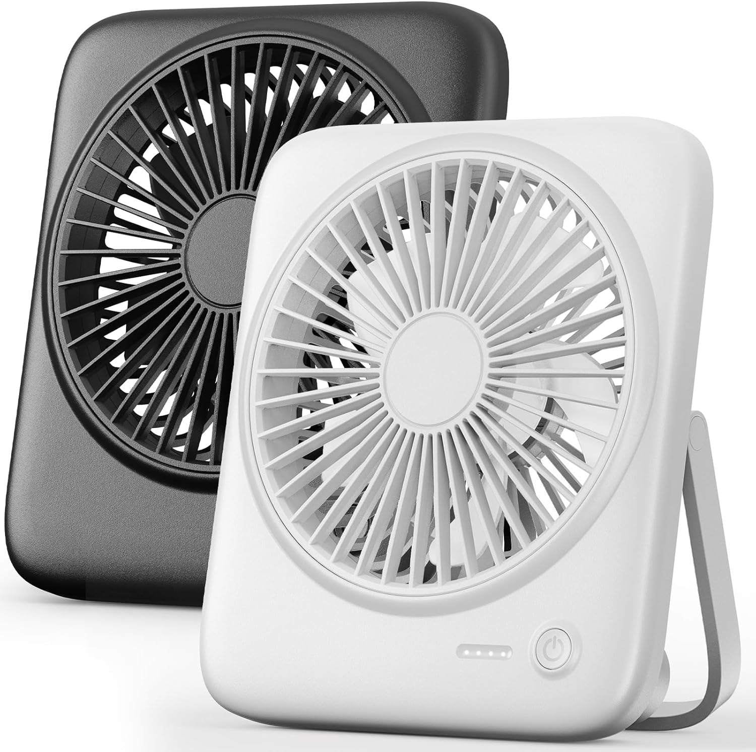 Personal Portable Desk Fan, 4000Mah Small Rechargeable Portable Fan Battery Operated & USB Powered for Travel Sleeping Bedroom Office Home Table, Cordless, Quiet, 4-Speed, 6.5 Inch (Black)