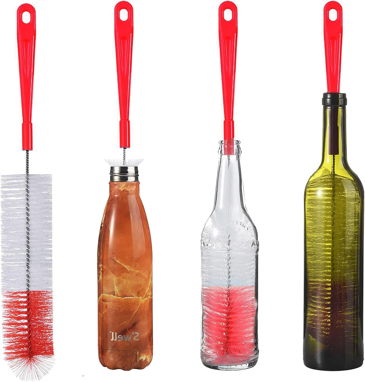 17 Inch Extra Long Bottle Cleaning Brush Cleaner for Washing Narrow Neck Beer/Wine/Thermos, Brewing Bottles, Hummingbird Feeder