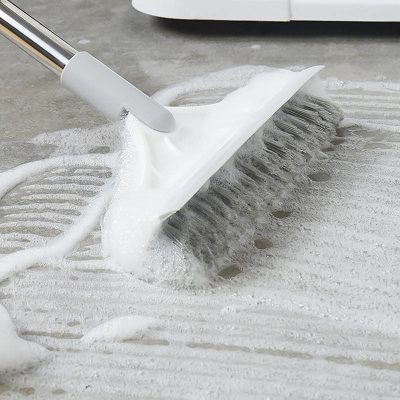 2-in-1 Rotating Floor Scrub Brush & Window Squeegee