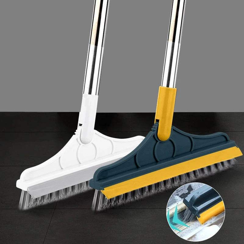 2-in-1 Rotating Floor Scrub Brush & Window Squeegee