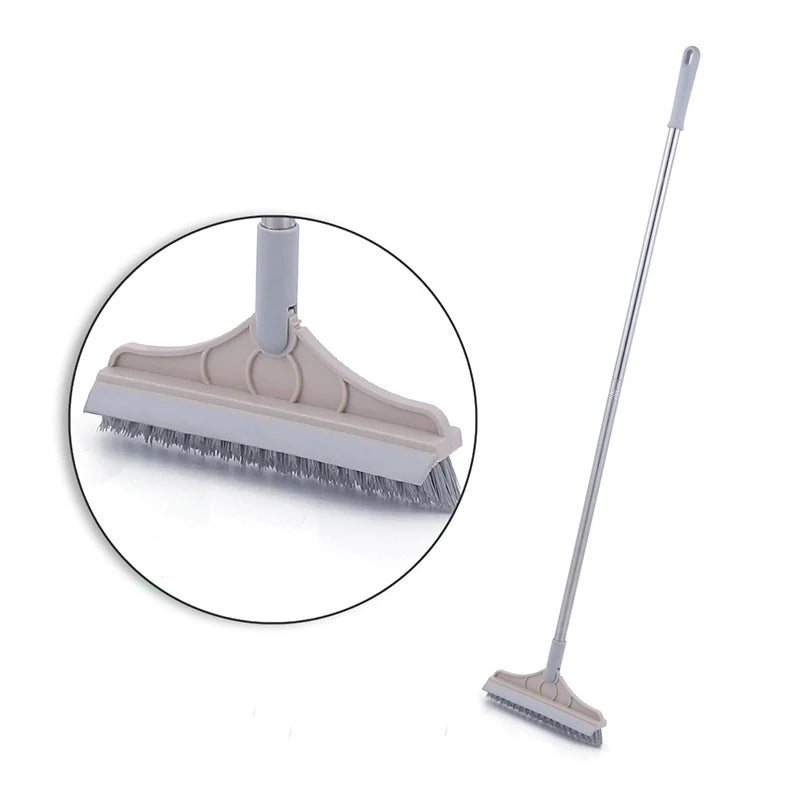 2-in-1 Rotating Floor Scrub Brush & Window Squeegee