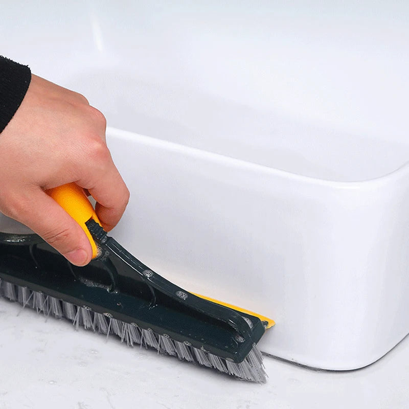 2-in-1 Rotating Floor Scrub Brush & Window Squeegee