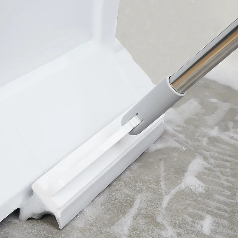 2-in-1 Rotating Floor Scrub Brush & Window Squeegee