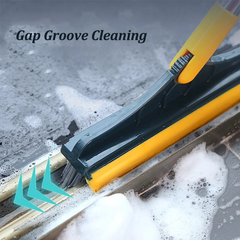 2-in-1 Rotating Floor Scrub Brush & Window Squeegee
