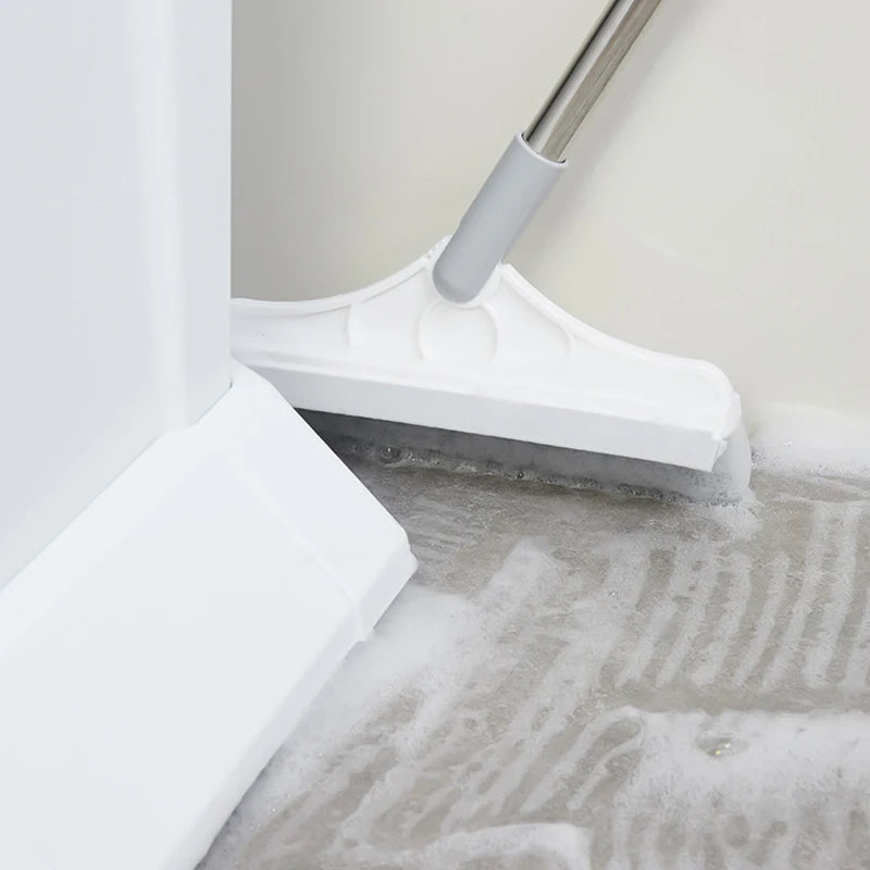 2-in-1 Rotating Floor Scrub Brush & Window Squeegee