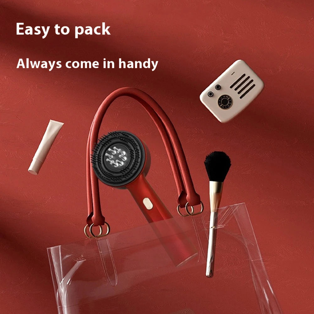 Electric Vibration Massage Comb Red Light Hair Follicle Comb Scalp Oil Liquid Applicator Head Massager Hair Growth Anti Loss