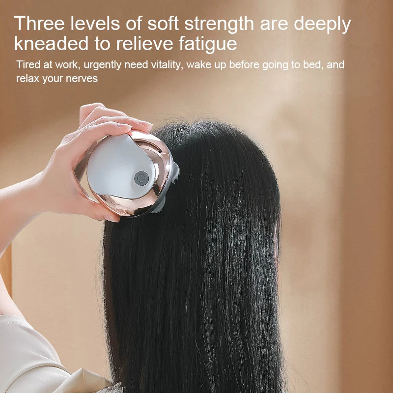 Electric Head Massager Stress Relax Shoulder Neck Deep Tissue Head Scalp Kneading Vibrating Massage Health Care Massageador