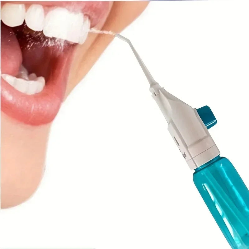 1PC Portable High-Pressure Water Flosser – Manual Pulse Jet Cleaner for Teeth & Gums, Deep Cleaning Oral Irrigator