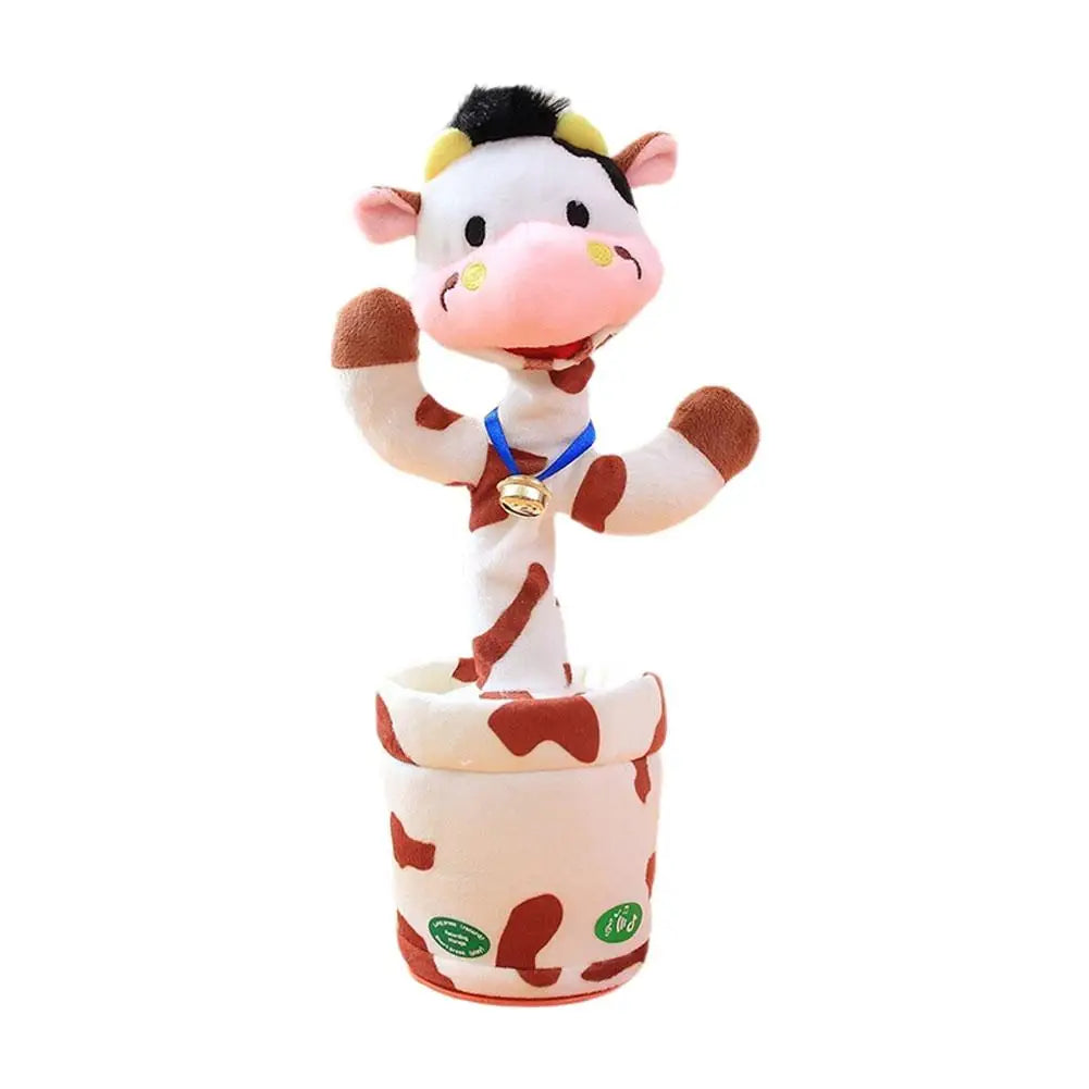 Dancing Rabbit Cow Interactive Learning Musical Speak Plush Toy Repeat Talking Plushie Rabbit Intelligent Cactus Kids Gifts