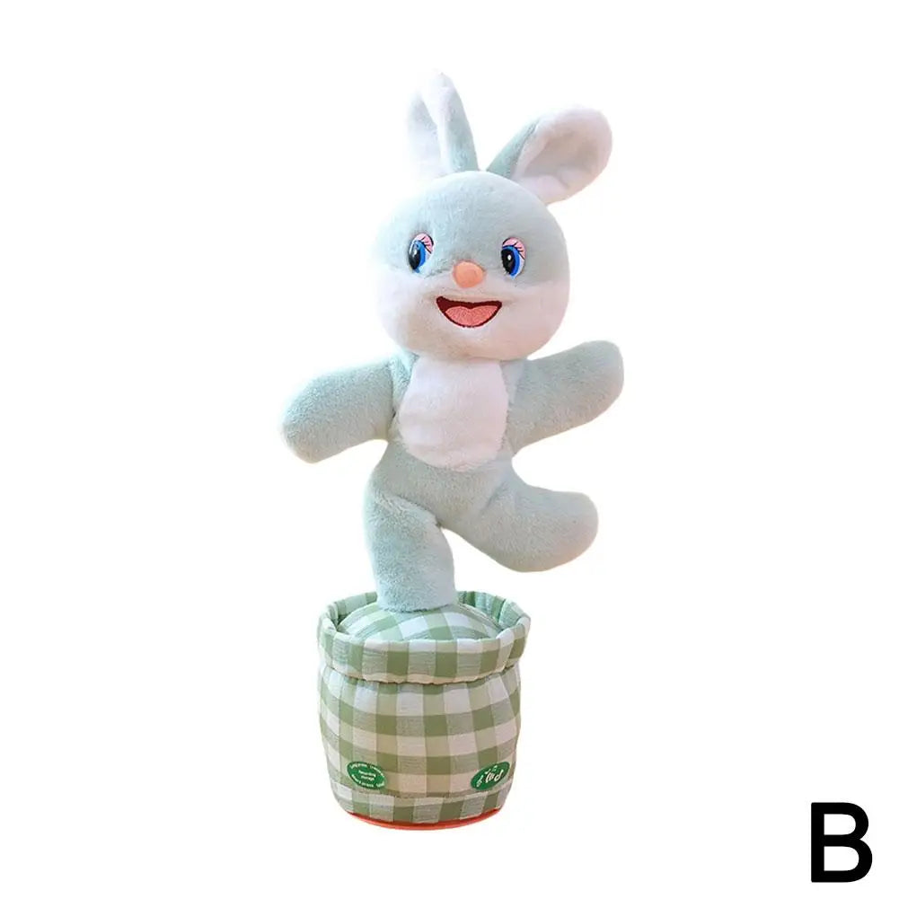 Dancing Rabbit Cow Interactive Learning Musical Speak Plush Toy Repeat Talking Plushie Rabbit Intelligent Cactus Kids Gifts