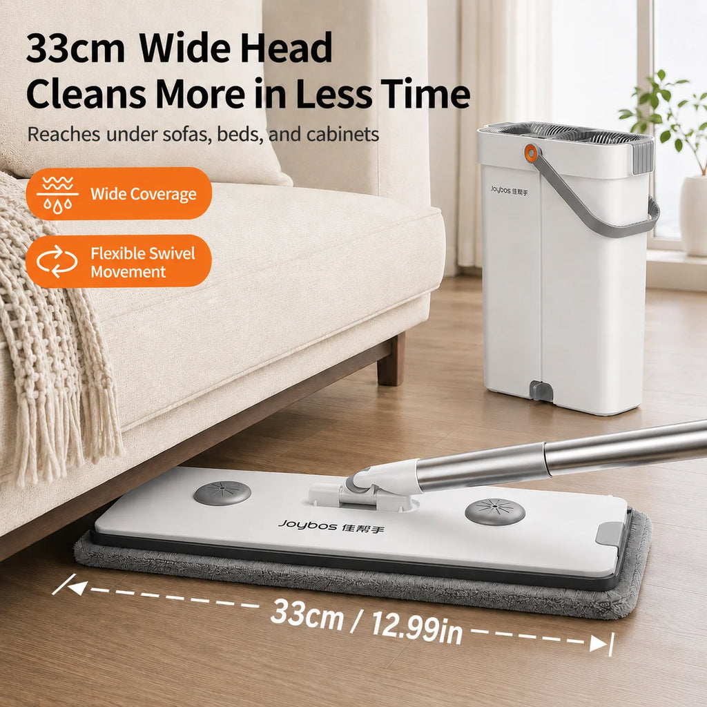 Joybos Ultra-Slim Flat Mop & Bucket System