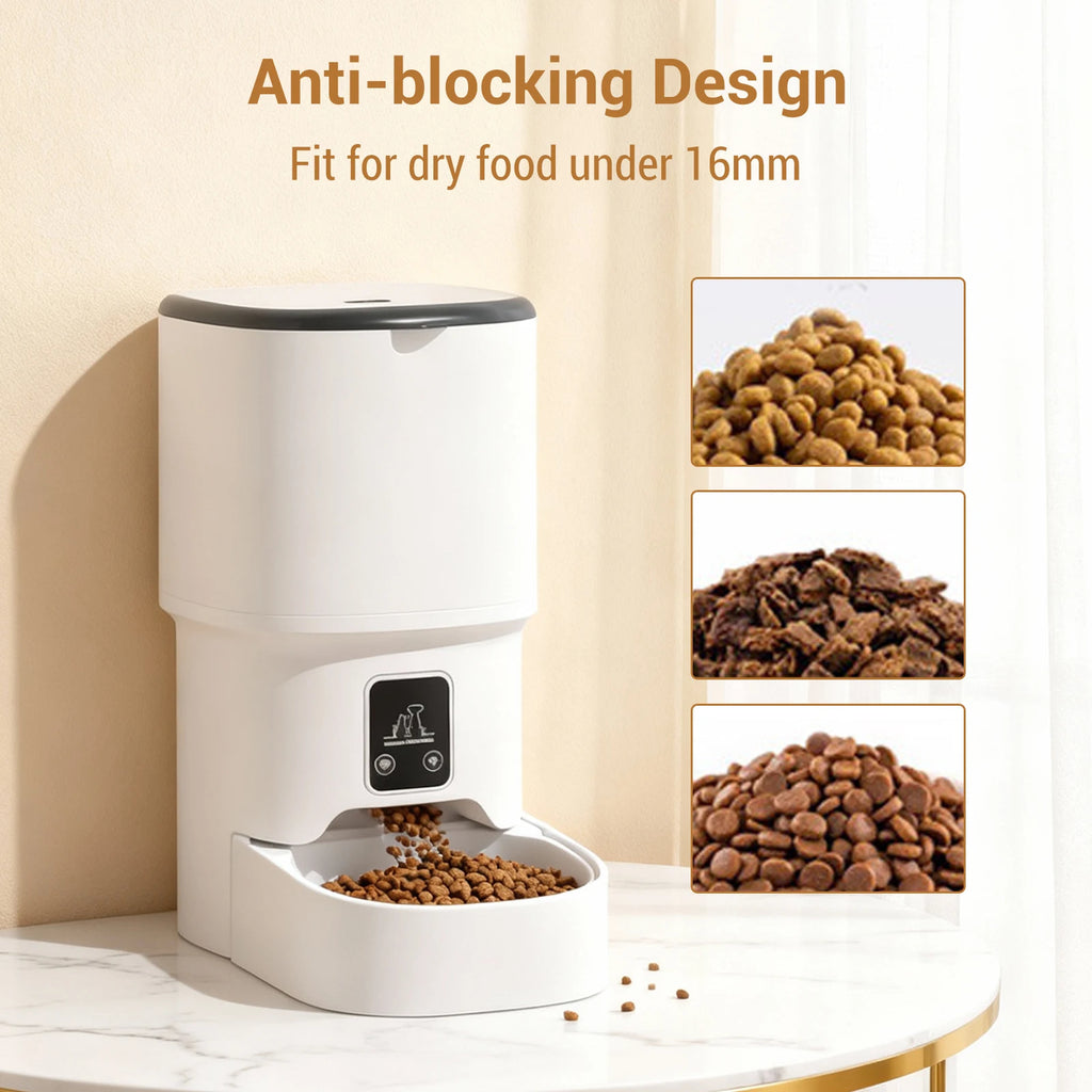 4L Automatic Cat Feeder with Timer Up to 6 Meals Per Day,Portion Control,Button Control for Cats & Small Dogs Pet Products