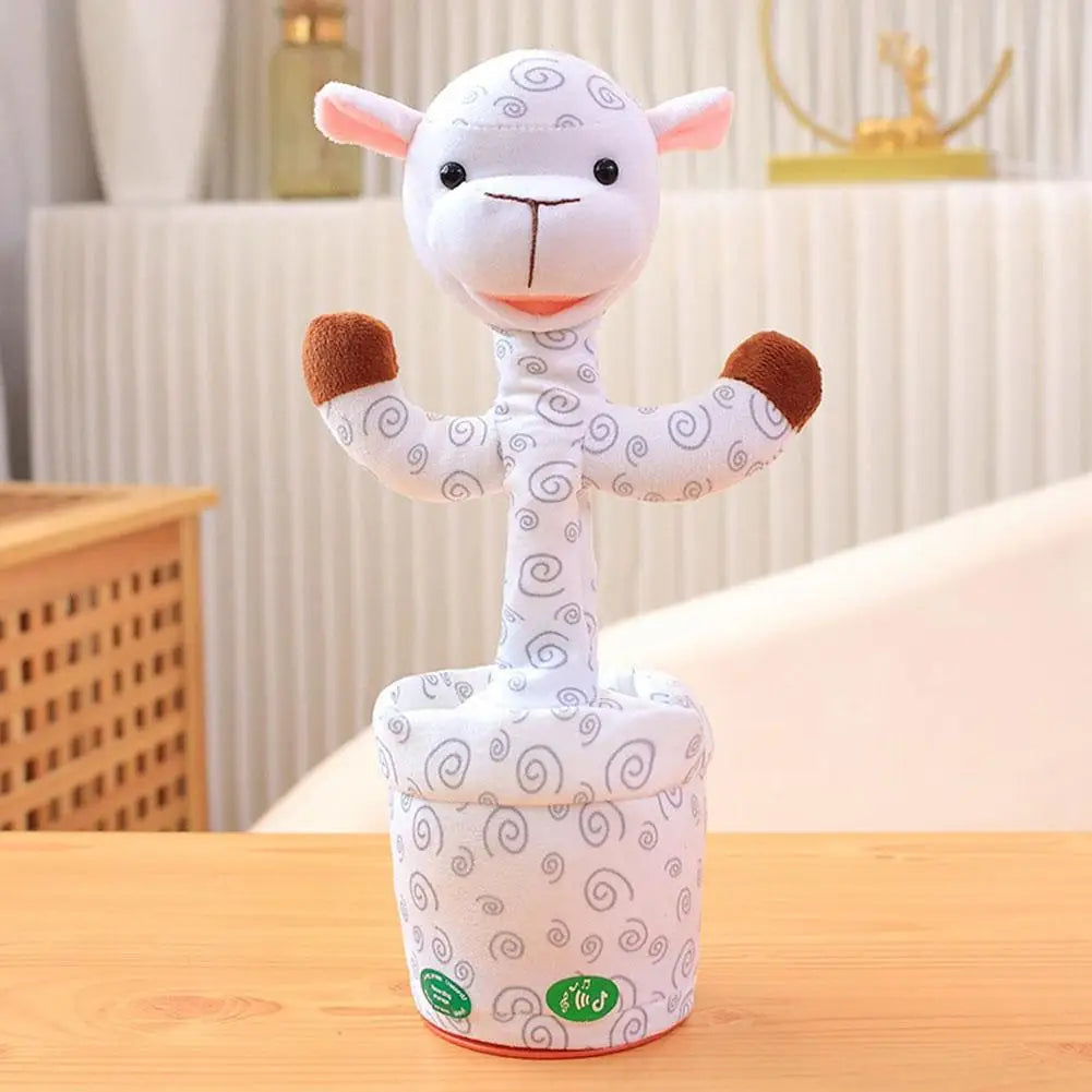Dancing Rabbit Cow Interactive Learning Musical Speak Plush Toy Repeat Talking Plushie Rabbit Intelligent Cactus Kids Gifts