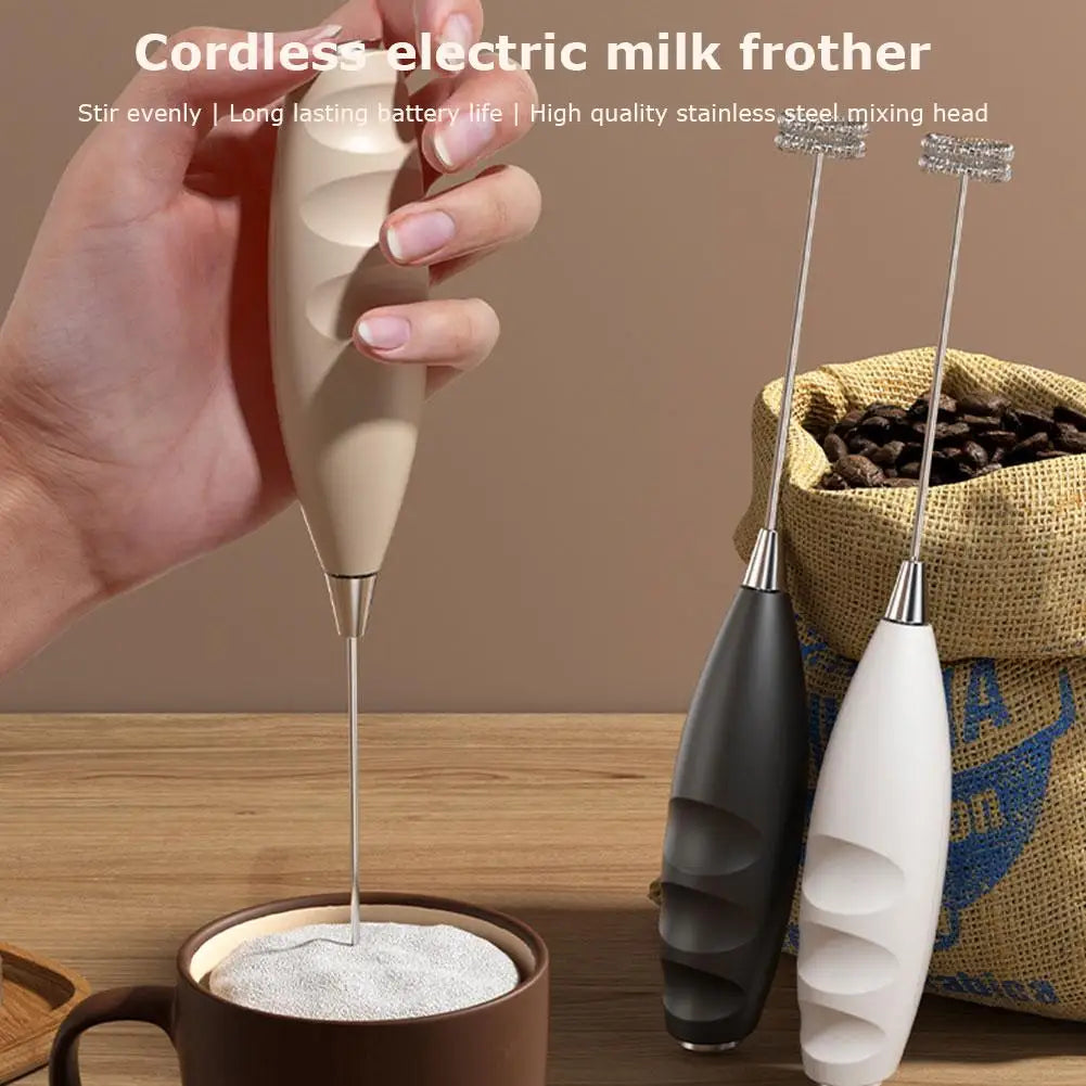 Wireless Electric Milk Frother Battery-Powered Handheld Foamer Coffee Cream Soup Peanut Butter Egg Whisking Baking Accessories