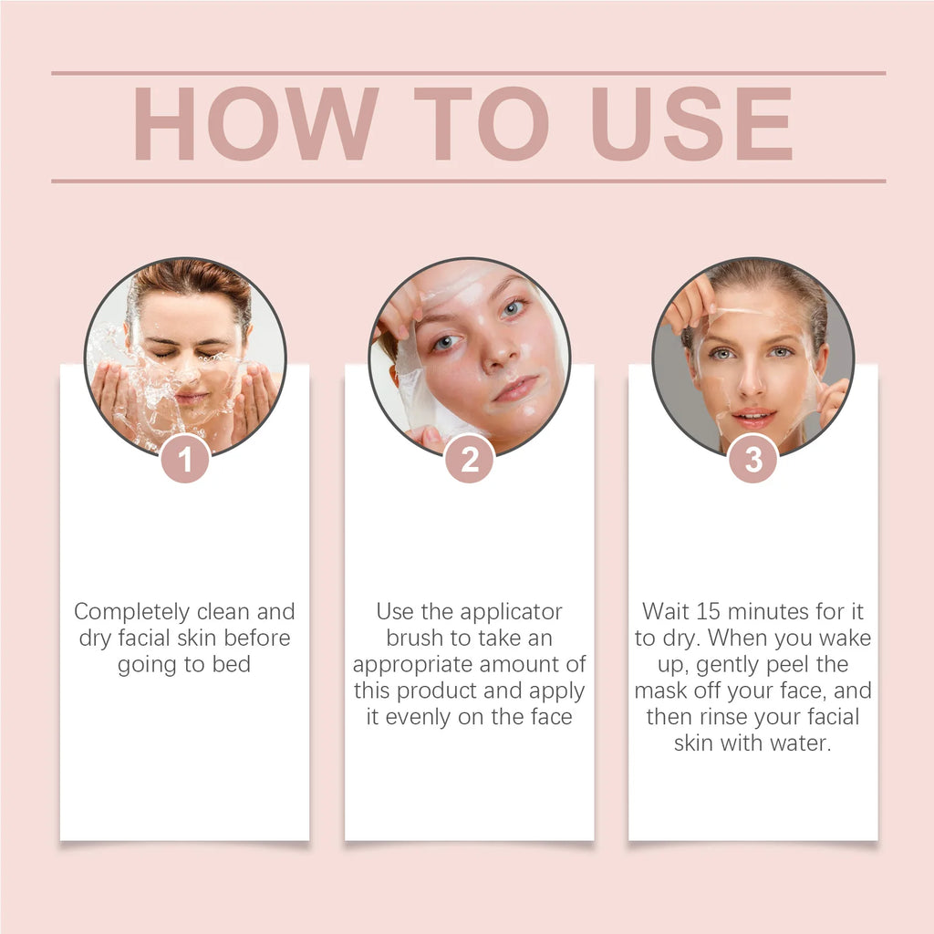 Collagen Overnight Wrapping Peel off Facial Mask Set Korean Collagen Night Wrapping Mask Deeply Hydrates Night Care Mask Cream