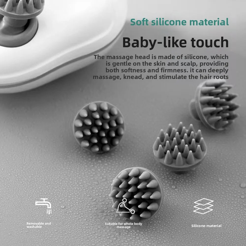 Portable Electric Head Massager Kneading Scalp Relax Scalp Massager Rechargeable Vibration Head Massage Machine Bathroom