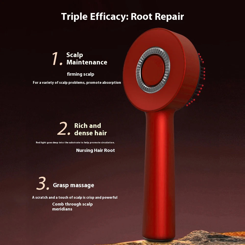 Electric Vibration Massage Comb 660nm Red Light Scalp Massage Brush Anti-Hair Loss Liquid Oil Applicator Hair Care Comb