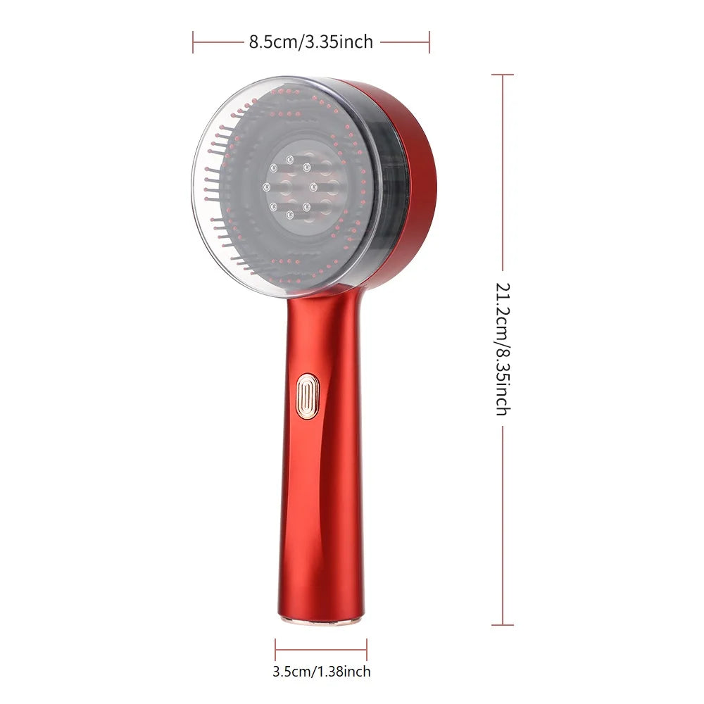 Electric Vibration Massage Comb 660nm Red Light Scalp Massage Brush Anti-Hair Loss Liquid Oil Applicator Hair Care Comb