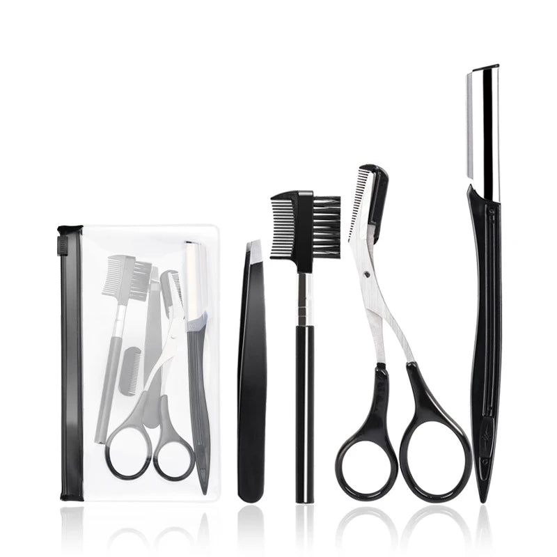 3-11PCS Eyebrow Trimmer Set Scissors Tweezers Eyebrow Razor Scraping Eyebrow Comb Razor Eyebrow Clip Makeup Tools Sets