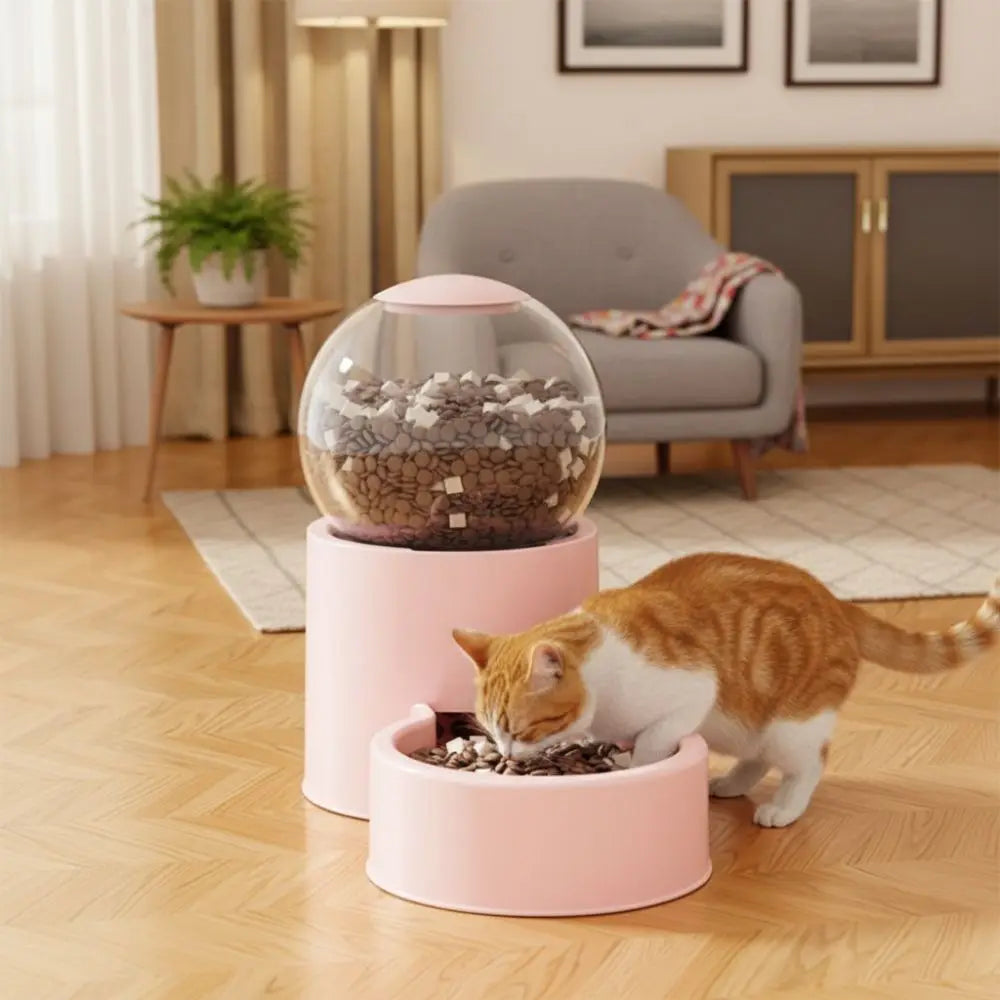 Large Capacity Automatic Pet Feeder Plastic Leakproof Dog Water Dispenser Detachable Visual Window Pet Food Bowl For Cats Dogs