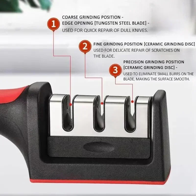 3-Stage Stainless Steel Knife Sharpener