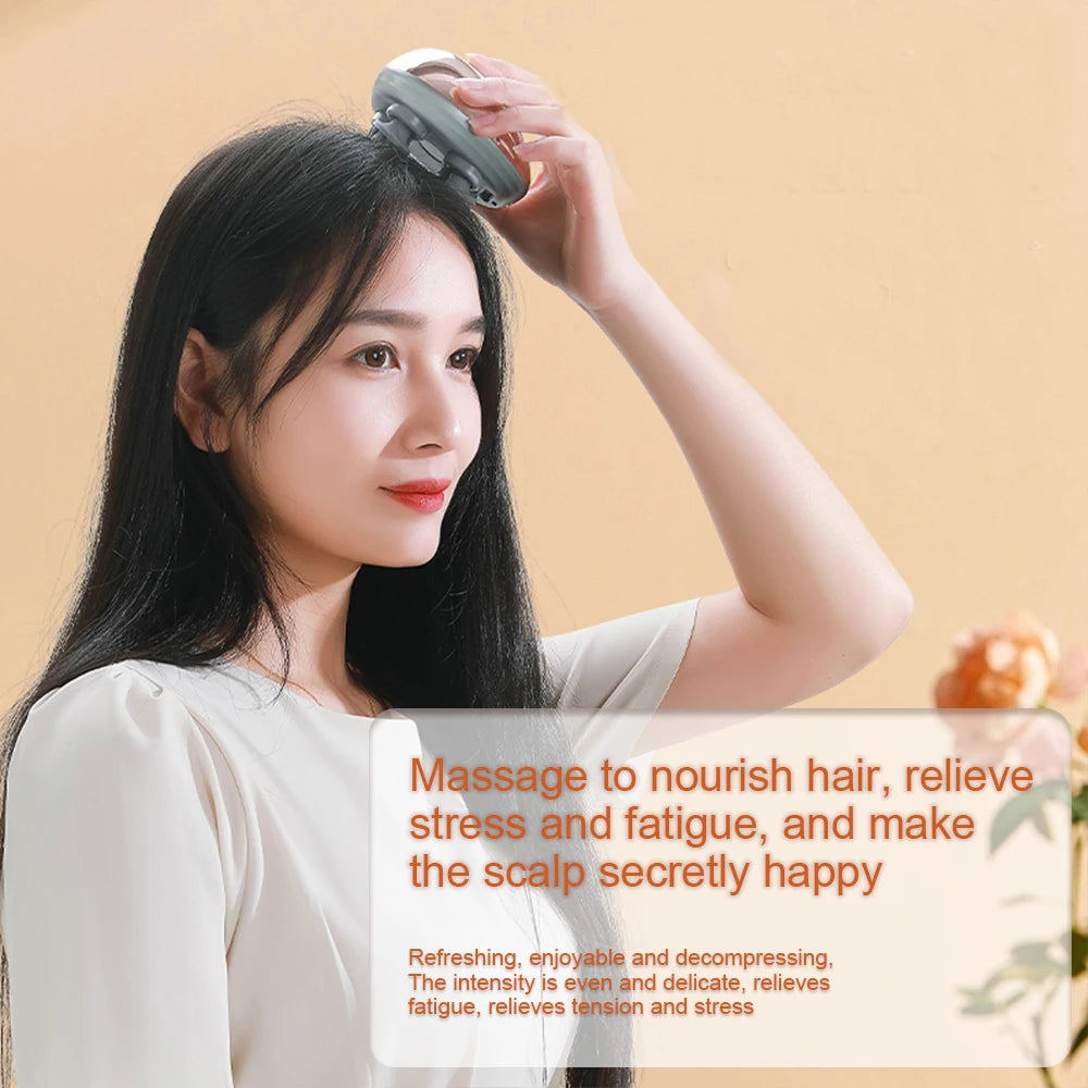 Electric Head Massager Stress Relax Shoulder Neck Deep Tissue Head Scalp Kneading Vibrating Massage Health Care Massageador