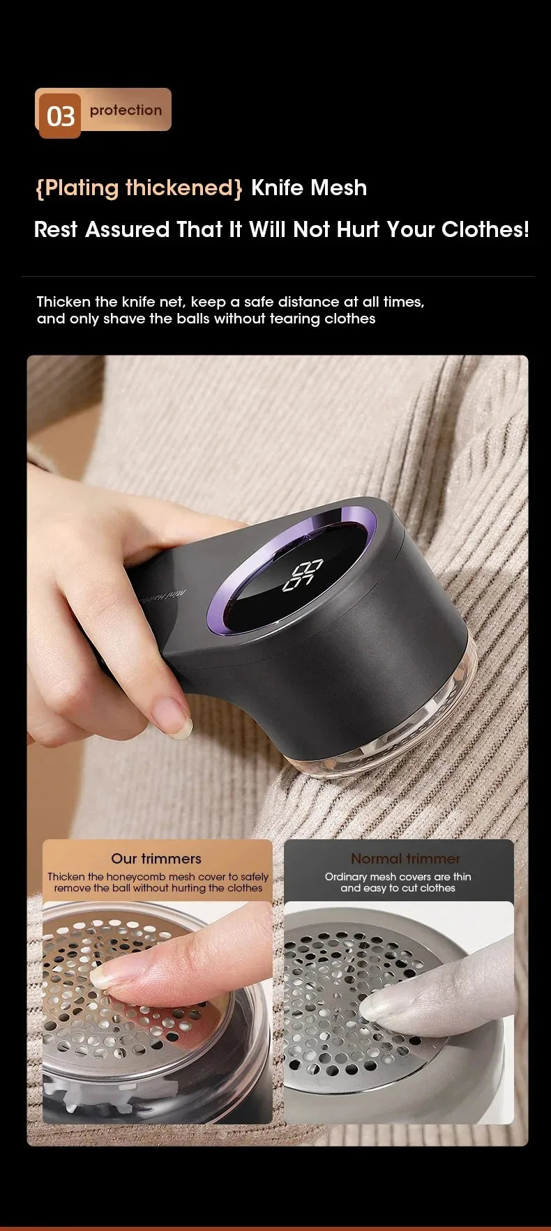 Portable Lint Remover Electric Fuzz Pellet Remover for Clothing LED Display Rechargeable for Clothes Fabric Shaver Fluff Remover