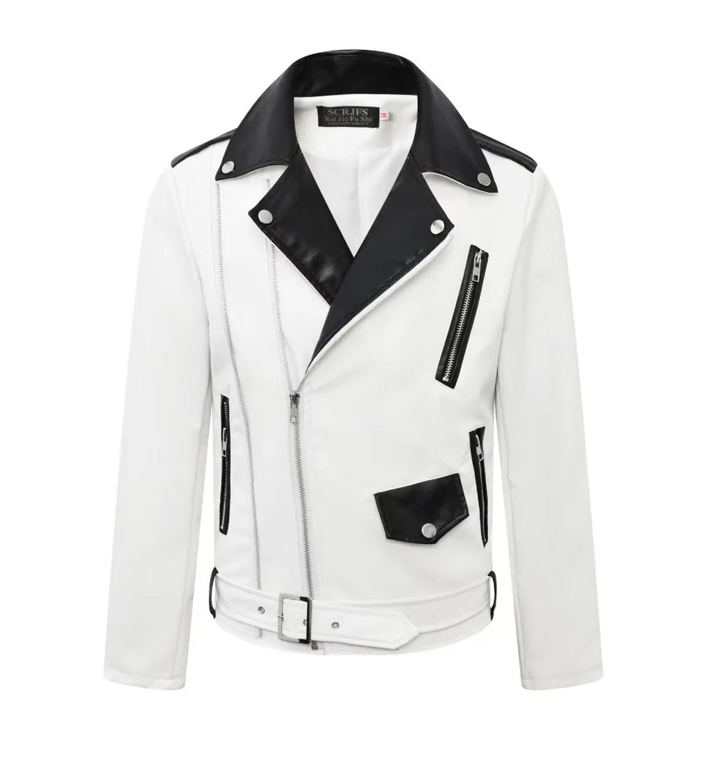 2025 New Men's Leather Jacket Baseball Style Casual Biker Coat Trendy Korean Version Spring Autumn Fashion City Youth PU Leather