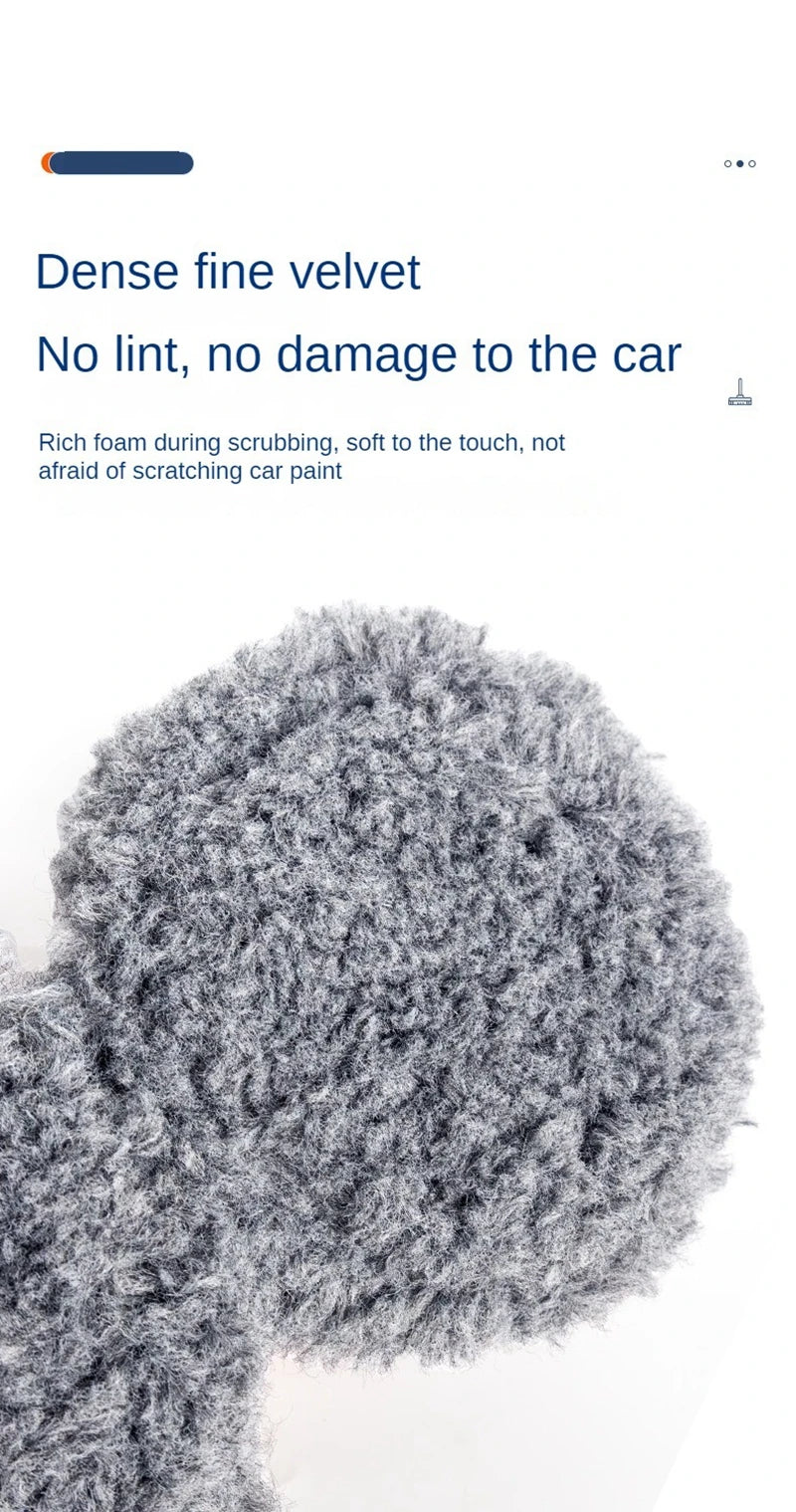 Telescopic Car Wash Mop with Foam Double Brush Head