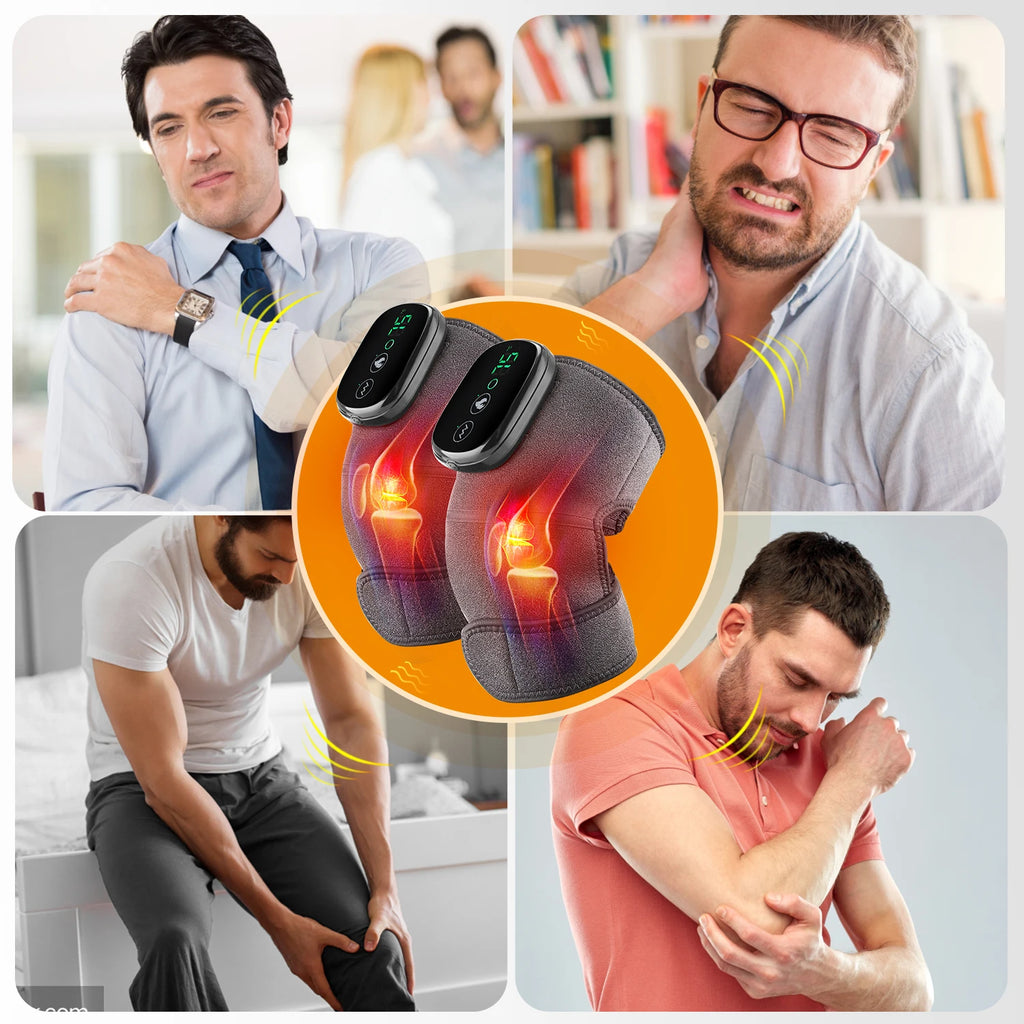 Eletric Heating Knee Massage Device Vibration Knee Pads for Shoulder Elbow Joint Warm Massage Thermal Knee Pad Blood Circulation