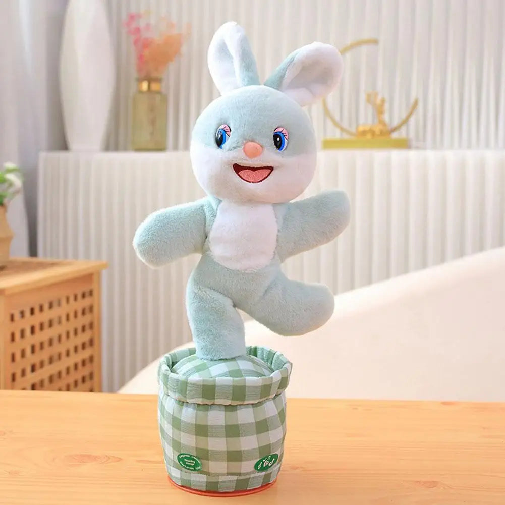 Dancing Rabbit Cow Interactive Learning Musical Speak Plush Toy Repeat Talking Plushie Rabbit Intelligent Cactus Kids Gifts